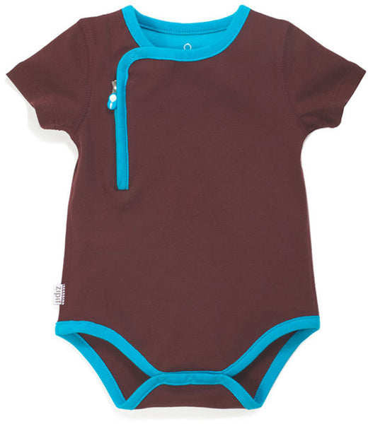 zip-up bodysuit chocolate - Zipit® | Babywear with Zips for Easier Dressing