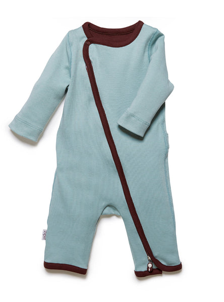 zip-up onesie surf green - Zipit® | Babywear with Zips for Easier Dressing