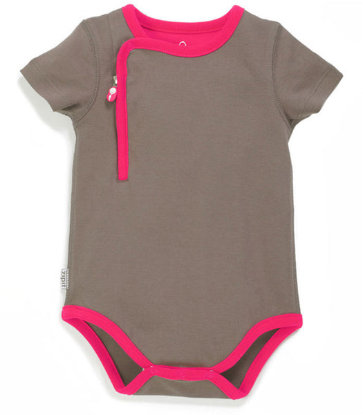 zip-up bodysuit pebble grey - Zipit® | Babywear with Zips for Easier Dressing