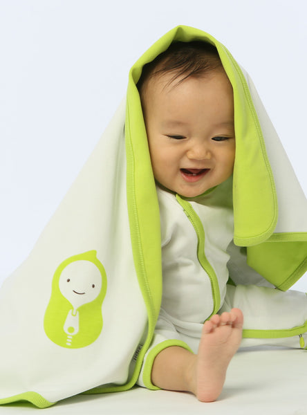 zip-up babygrow set - white & green - Zipit® | Babywear with Zips for Easier Dressing