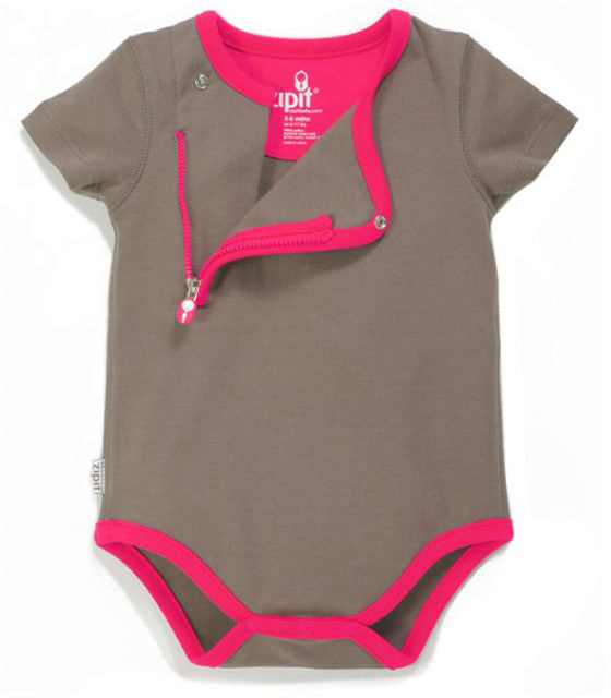 zip-up bodysuit pebble grey - Zipit® | Babywear with Zips for Easier Dressing