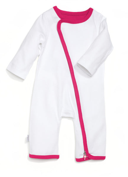 zip-up babygrow set - white & pink - Zipit® | Babywear with Zips for Easier Dressing